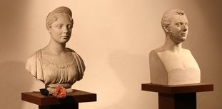 Busts of Katharina and Wilhelm I at the Sepulchral Chapel on Württemberg Hill
