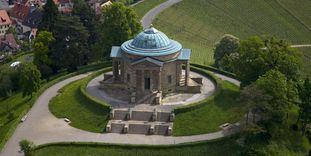 Aerial view of the Sepulchral Chapel on Württemberg Hill