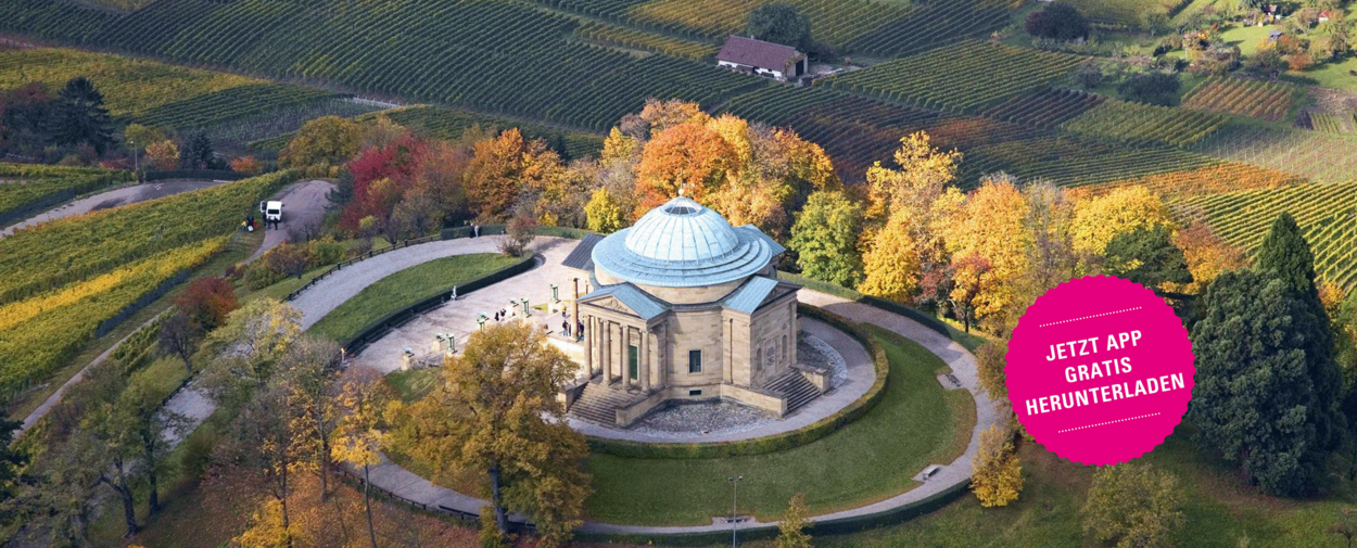 Grabkapelle auf dem Württemberg, Luftaufnahme