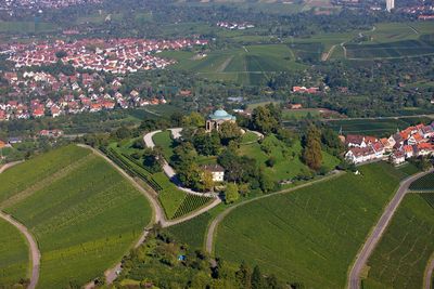 Grabkapelle auf dem Württemberg, Luftaufnahme; Foto: Staatliche Schlösser und Gärten Baden-Württemberg, Achim Mende